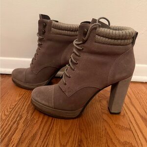Dolce Vita Suede Lace-Up High Heel Ankle Booties
